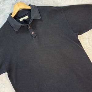 Tommy Bahama Men's Silk Cotton Polo Shirt Short Sleeve Casual Black Size L